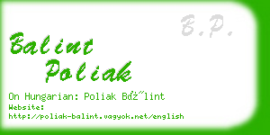 balint poliak business card